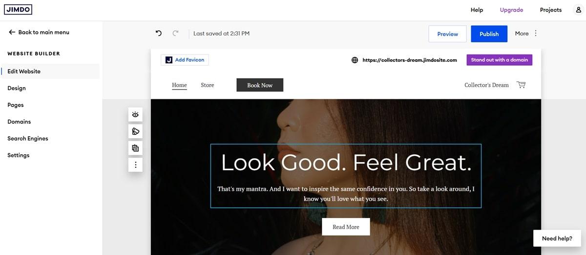 Jimdo's page builder